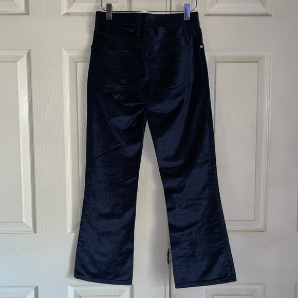Lucky Brand Indigo Blue Velvet Ava Mid Rise Crop Mini Boot Jeans - Picture 5 of 12